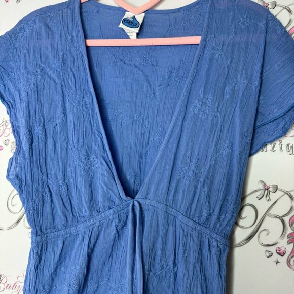 Water water everywhere dress coverup beach floral blue embroidered flowers 💐 - Picture 3 of 8